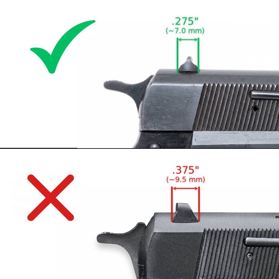 Browning Hi-Power Vigilante organes de visée réglables | lignes blanches - Ubitzu
