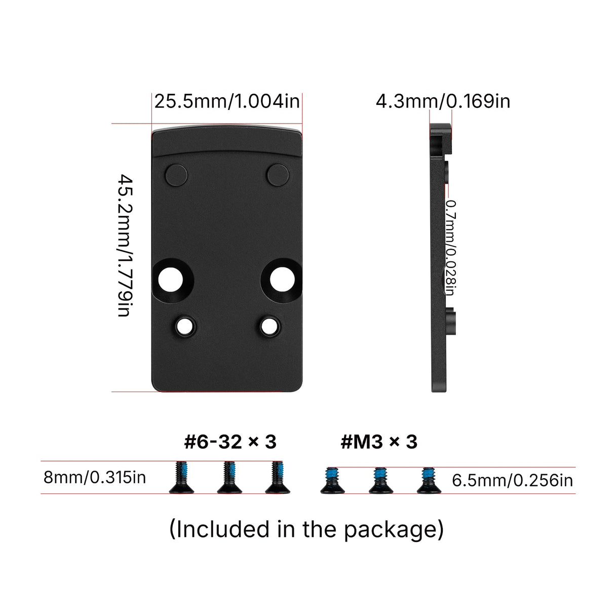 Adaptateur d'empreinte | de Trijicon RMR vers Shield RMSc & K-series empreinte - Ubitzu