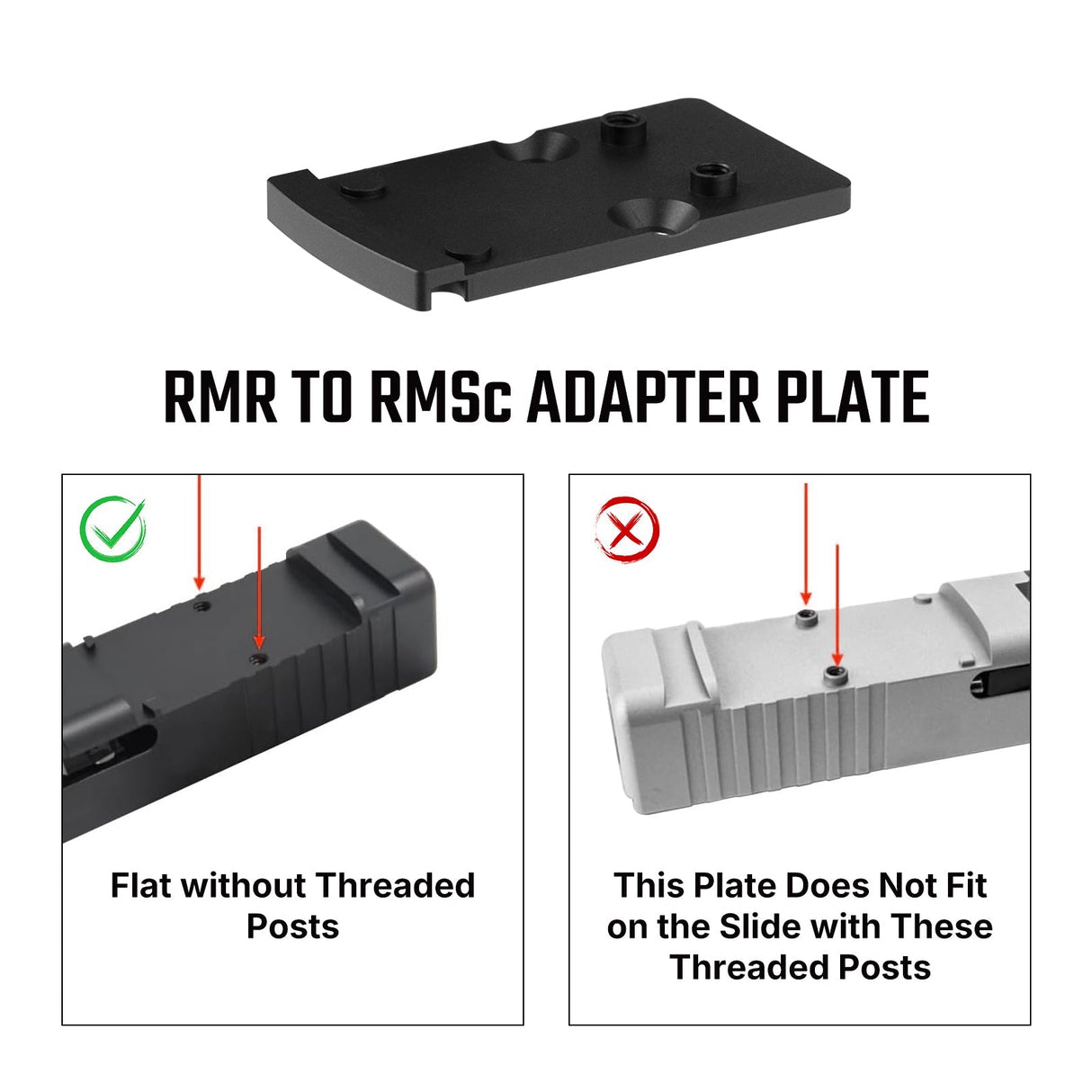 Adaptateur d'empreinte | de Trijicon RMR vers Shield RMSc & K-series empreinte - Ubitzu