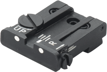 Glock [G17 G19 G26 & other] hausse réglable | points blancs - Ubitzu
