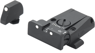 Glock [G17 G19 G26 & other] organes de visée réglables | points blancs - Ubitzu
